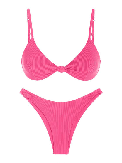 Knotted Textured Cheeky Bikini Swimwear Cami Bikini Two Piece Swimsuit Two-Piece Suits The Clothing Company Sydney