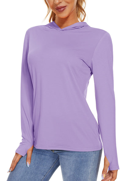 Summer UV/Sun Protection Outdoor Hooded T-shirt Women's Hoodie Shirt UPF 50+ Long Sleeve Fishing Hiking Athletic Shirts The Clothing Company Sydney