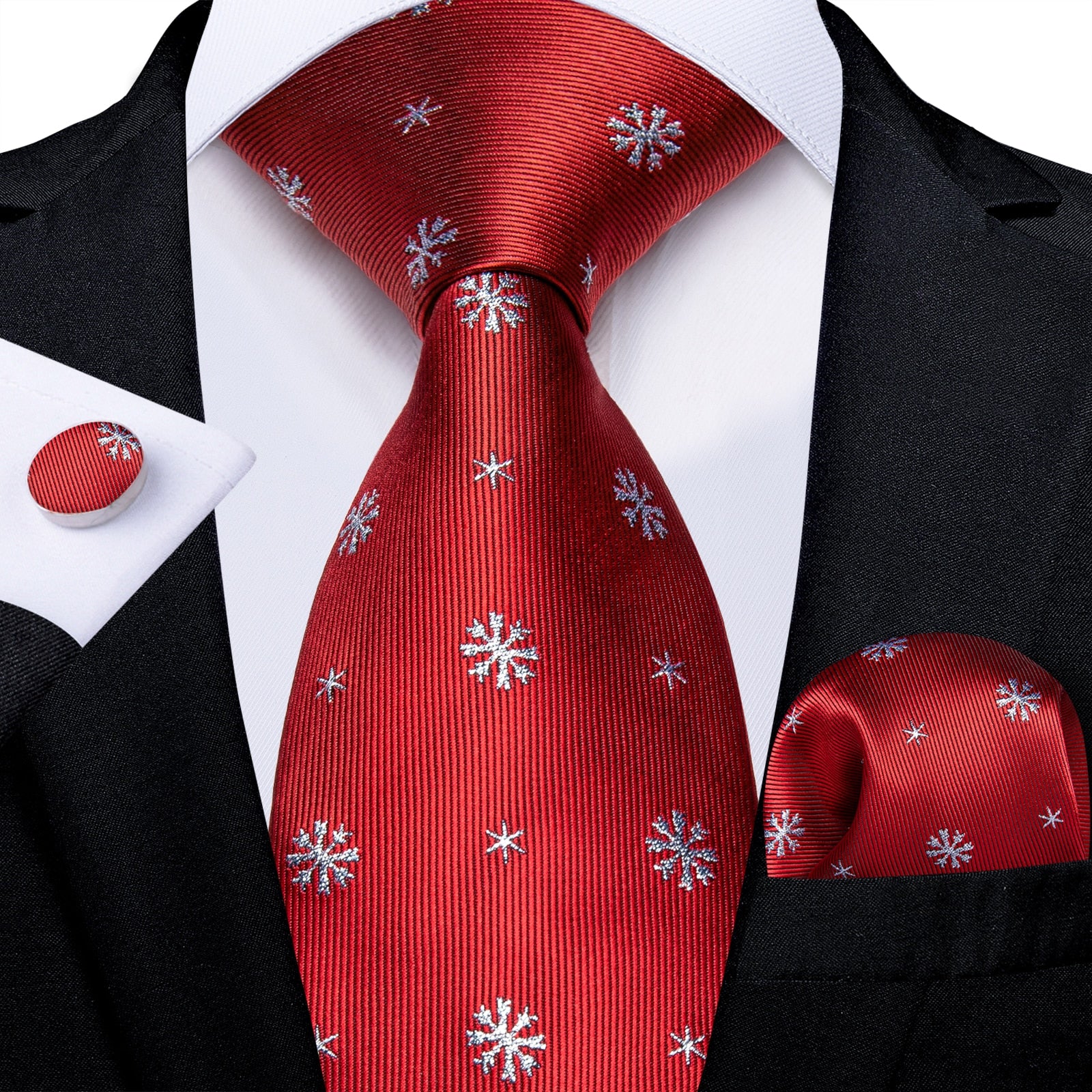 Designer Wedding Men's Tie Red  Solid Striped Paisley Neckties For Men Business Hanky Cufflinks Tie Set The Clothing Company Sydney