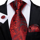 Designer Wedding Men's Tie Red  Solid Striped Paisley Neckties For Men Business Hanky Cufflinks Tie Set The Clothing Company Sydney
