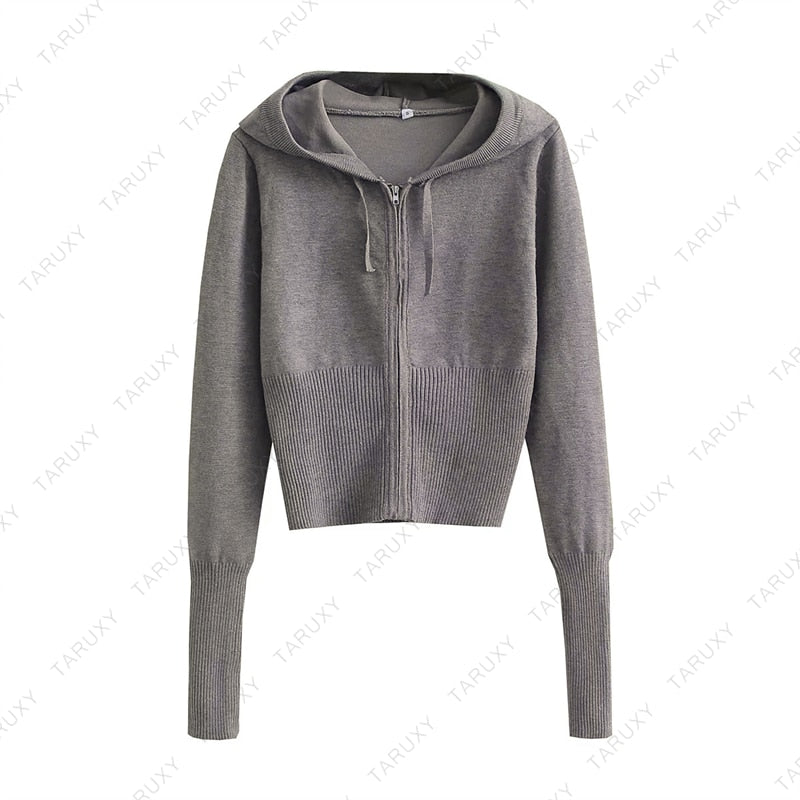 Women's Spring Outfits Casual Zipper Sweater Hoodie Set High Waist Flare Pants Suits Pink Knitted Y2k Two Piece Set The Clothing Company Sydney