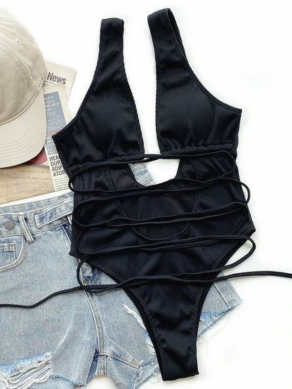 Leopard Strapped Swimwear High Cut One Piece Swimsuit Monokini Push Up Summer Beach Wear Bathing Suit The Clothing Company Sydney