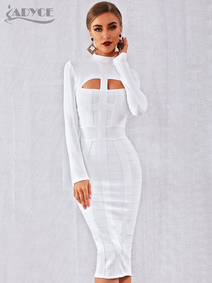 Autumn Bodycon Bandage Dress Long Sleeve Hollow Out Club Celebrity Evening Formal Party Dress The Clothing Company Sydney