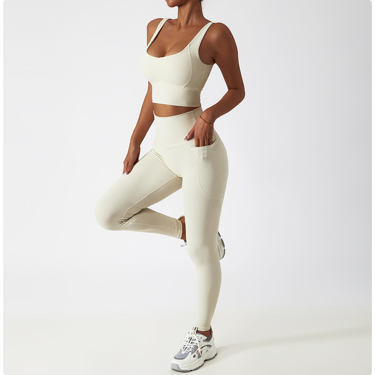 2 Piece Women Yoga Set Seamless Workout Suit Sportswear Gym Clothing Fitness Bra High Waist Leggings Sports Shorts Sports Suits The Clothing Company Sydney