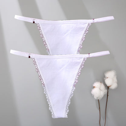 2 Pack Set G-String Cotton Mix Panties Low Waist thong Solid Underpants Comfortable Underwear Intimate Lingerie The Clothing Company Sydney