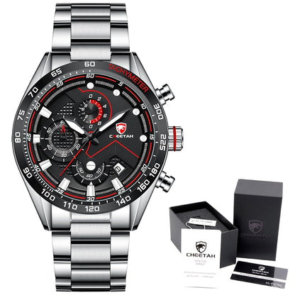 CHEETAH Men's Top Luxury Brand Stainless Steel Business Quartz Watches Chronograph Casual Sport Wrist Watches for Men The Clothing Company Sydney