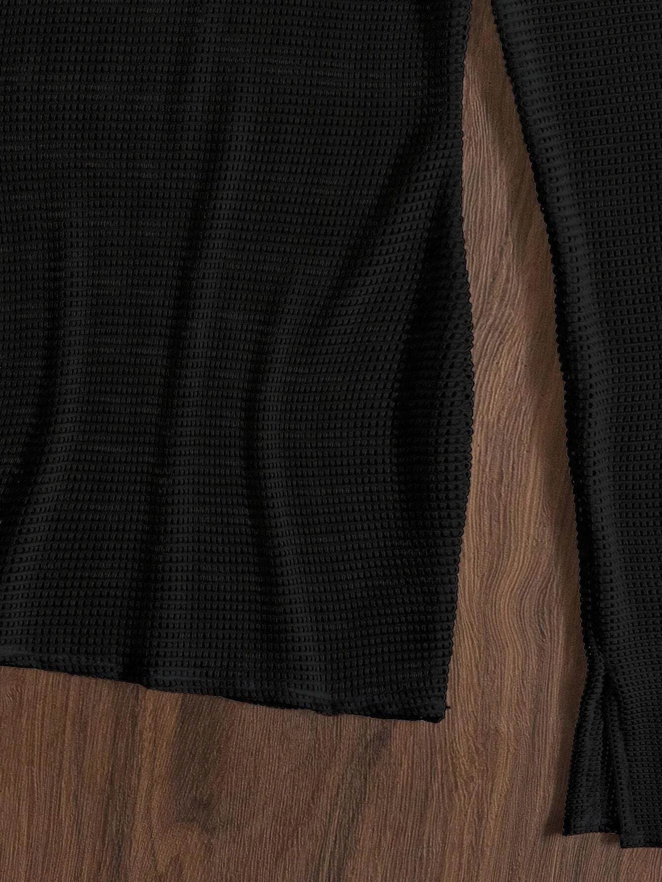 Slit Cuff Plunge Neck Three Piece Bikini Set with Cover Up Plain Swimsuit Women Swimwear Summer Beach Bathing Suit The Clothing Company Sydney