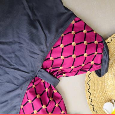 Plus Size Tankini Swimwear Plaid Bikini Bathing Suit Beach Wear Swimsuit Bow Tied Deep V Bodysuit Summer wear The Clothing Company Sydney