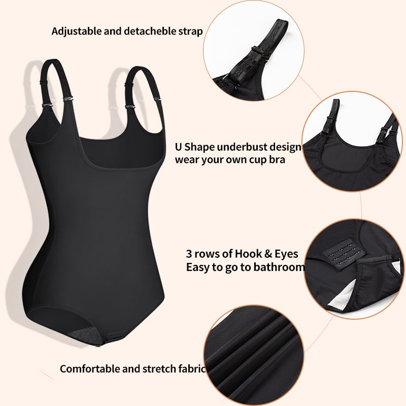 Underbust Bodysuit Shapewear Women Seamless Full Body Shaper Waist Tummy Control Underwear Flat Belly Smooth Corset The Clothing Company Sydney