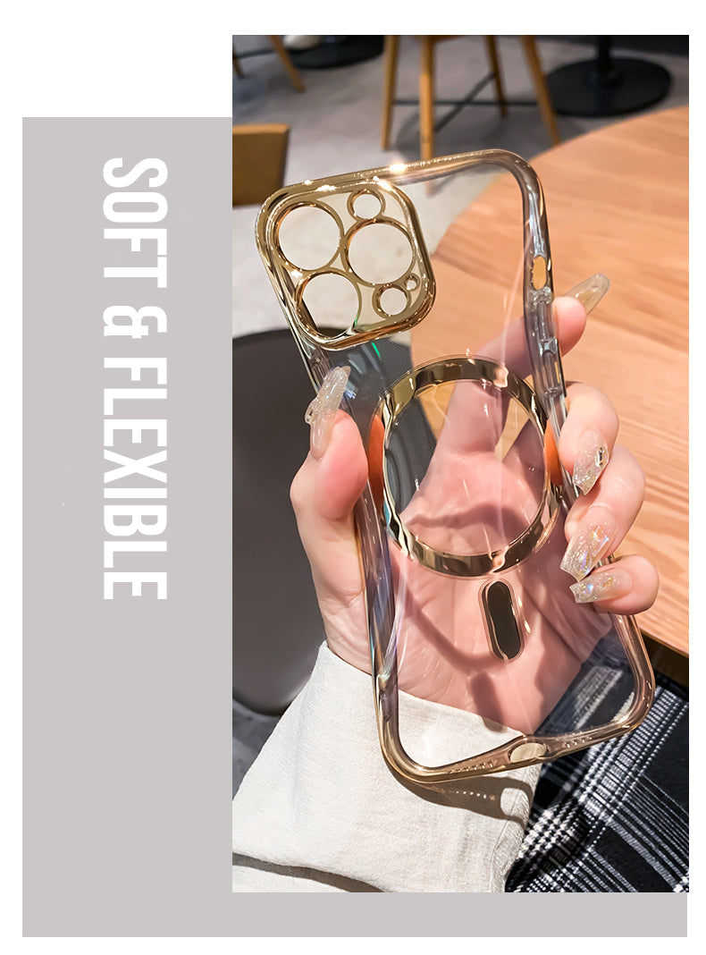 Luxury Plating Clear Magnetic For Magsafe Wireless Charge Case For iPhone 13 12 11 Pro Max X XR XS Plus Soft Silicone Cover The Clothing Company Sydney