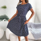 Floral Pleated A Line Long Dress Spring Summer Short Sleeve High Waist Chic Dress The Clothing Company Sydney