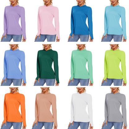 Summer UV/Sun Protection Outdoor Hooded T-shirt Women's Hoodie Shirt UPF 50+ Long Sleeve Fishing Hiking Athletic Shirts The Clothing Company Sydney