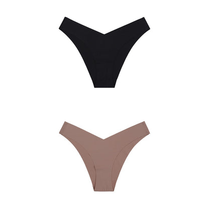 2 Pack Seamless Panties for Women Ice Silk Low Waist Underwear Fitness Sports Lingerie T-back G-string Thong Underwear The Clothing Company Sydney