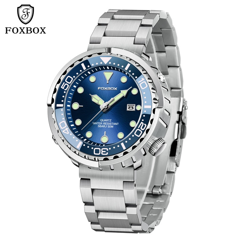 Lige Fashion Mens Watches Foxbox Top Brand Luxury 5ATM Sports Waterproof Quartz Date Luminous Watch The Clothing Company Sydney