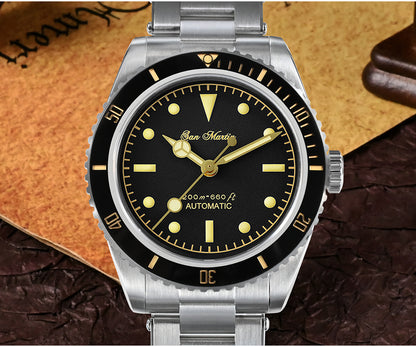San Martin Men's 38mm Diver 6200 Retro Water Ghost Luxury Sapphire NH35 Automatic Mechanical Vintage 20Bar Luminous Watch Clothing Company Sydney