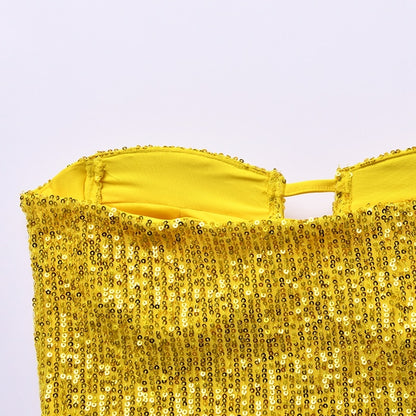 Sequin Dress Women Vacation Beach Backless Dress Split Bodycon Evening Party Dress The Clothing Company Sydney