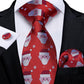 Designer Wedding Men's Tie Red  Solid Striped Paisley Neckties For Men Business Hanky Cufflinks Tie Set The Clothing Company Sydney