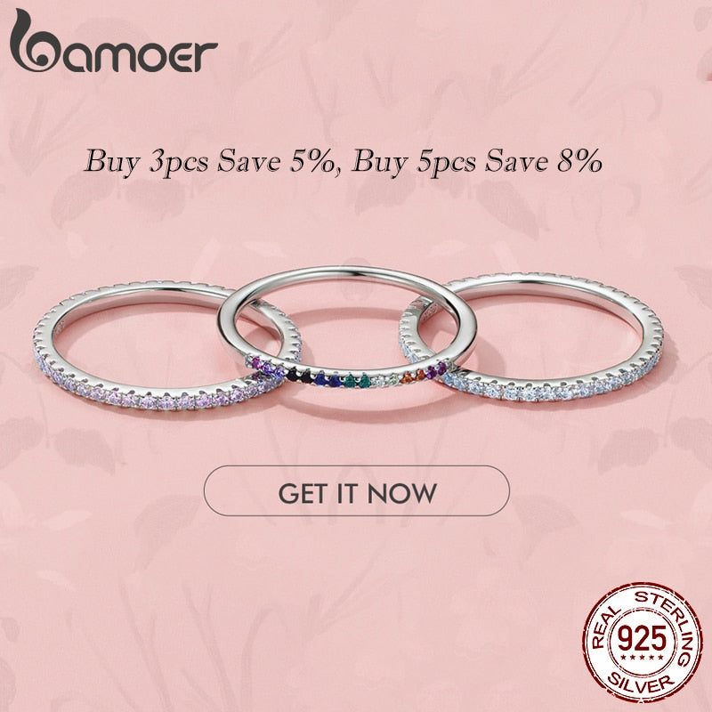 925 Sterling Silver CZ Simulated Diamond Stackable Ring Platinum Plated Eternity Bands for Women The Clothing Company Sydney