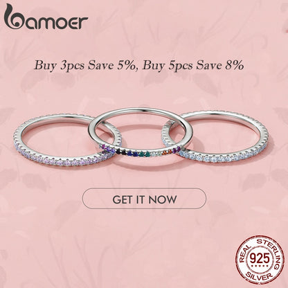 925 Sterling Silver CZ Simulated Diamond Stackable Ring Platinum Plated Eternity Bands for Women The Clothing Company Sydney