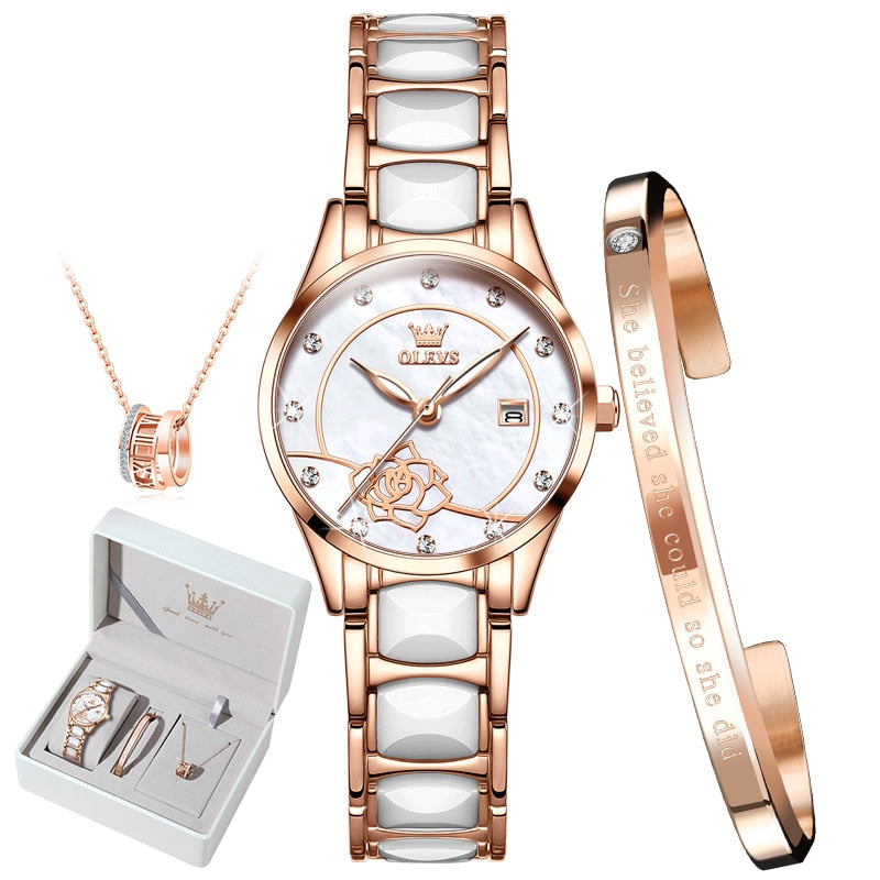 OLEVS Luxury Quartz Japan Movement 30M Water resistant Ceramics Ladies Watch Clothing Company Sydney