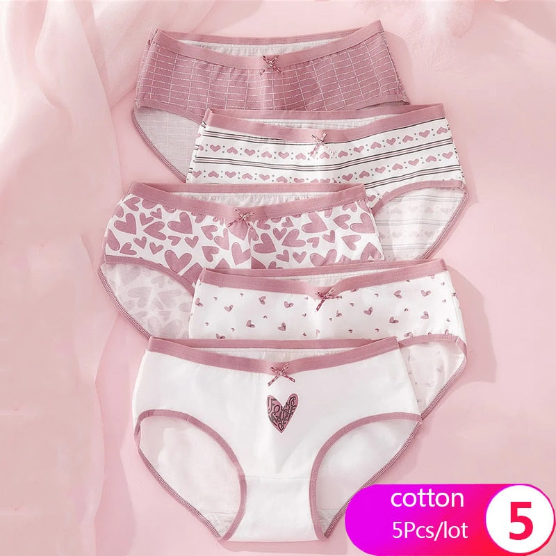 7Pcs/5Pcs Women Panties Comfort Cotton Mix Breathable Underwear Seamless Ladies Low Waist Lingeries Cute Girls Briefs The Clothing Company Sydney