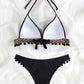 2 Piece Swimwear Swimsuit Tassel Black Ball Leopard Bikinis Set Push Up Bathing Suit Summer Brazilian Beach Wear The Clothing Company Sydney