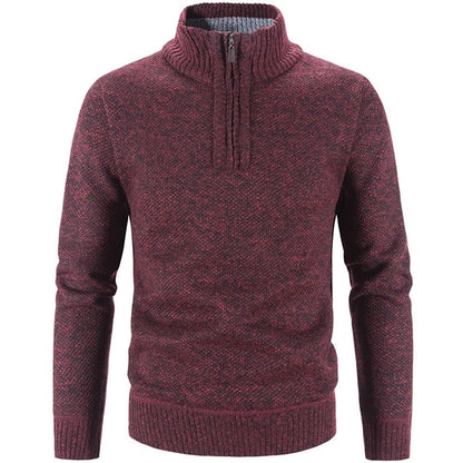 Winter Men's Fleece Thicker Sweater Half Zipper Turtleneck Warm Pullover Quality Male Slim Knitted Sweaters The Clothing Company Sydney