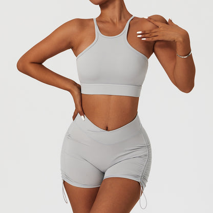 2 Piece Women's Yoga Set Workout Shirts Sport Pants Bra Gym Suits Fitness Shorts Crop Top High Waist Running Leggings Sports Sets The Clothing Company Sydney