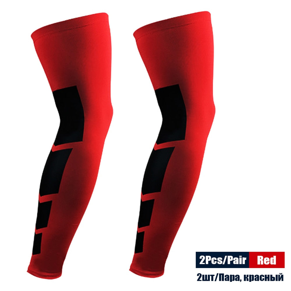 Sports Anti-slip Full Length Compression Leg Sleeves Calf Shin Splint Support Protector for Cycling Running Basketball Golf Sleeve The Clothing Company Sydney