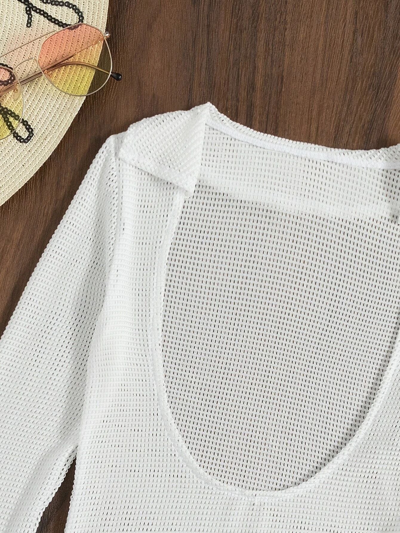 Slit Cuff Plunge Neck Three Piece Bikini Set with Cover Up Plain Swimsuit Women Swimwear Summer Beach Bathing Suit The Clothing Company Sydney