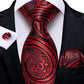 Designer Wedding Men's Tie Red  Solid Striped Paisley Neckties For Men Business Hanky Cufflinks Tie Set The Clothing Company Sydney