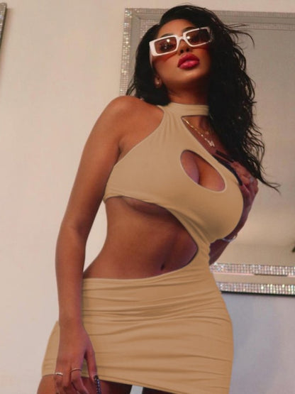 Irregular Cut Out Mini Bodycon Dress Summer Going Out Club Wear Outfits White Black Dresses The Clothing Company Sydney