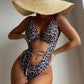 Leopard Strapped Swimwear High Cut One Piece Swimsuit Monokini Push Up Summer Beach Wear Bathing Suit The Clothing Company Sydney