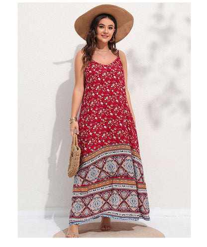 Ditsy Floral Maxi Cami Dress Backless Plus Size Women's Summer Elegant Large Hem Beach Dresses The Clothing Company Sydney
