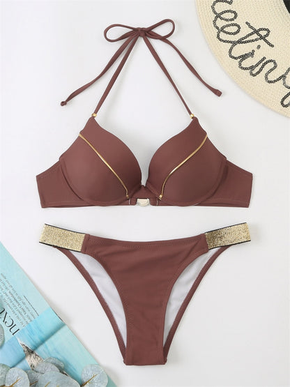 2 Piece Swimwear Swimsuit Tassel Black Ball Leopard Bikinis Set Push Up Bathing Suit Summer Brazilian Beach Wear The Clothing Company Sydney