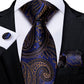 Classic 100% Silk Men's Ties 8cm Blue Plaid Dot Striped Business Necktie Handkerchief Wedding Party Tie Set The Clothing Company Sydney
