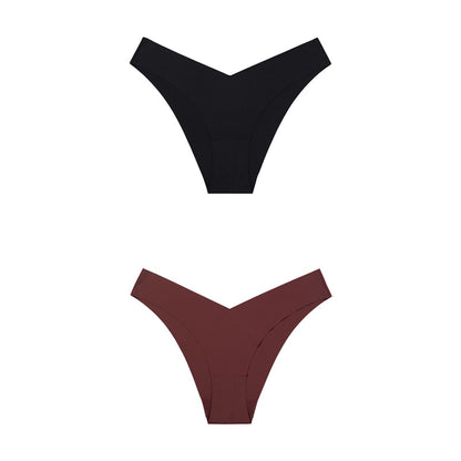 2 Pack Seamless Panties for Women Ice Silk Low Waist Underwear Fitness Sports Lingerie T-back G-string Thong Underwear The Clothing Company Sydney