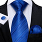 3 Piece Classic 100% Silk Men's Ties 8cm Blue Plaid Dot Striped Business Necktie Handkerchief Wedding Party Tie Set The Clothing Company Sydney
