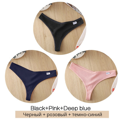 3 pack/Set Women's Cotton Mix Thongs Panties Low Waist G-String Briefs Ladies Brazilian Lingerie Girls Breathable Intimates The Clothing Company Sydney