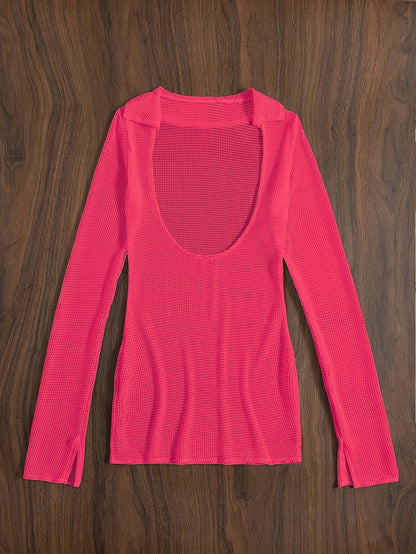 Slit Cuff Plunge Neck Three Piece Bikini Set with Cover Up Plain Swimsuit Women Swimwear Summer Beach Bathing Suit The Clothing Company Sydney