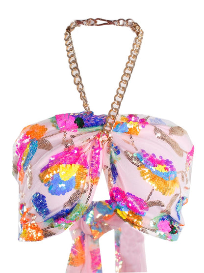 Sequin Backless Slip Mini Chain Straps Short Tulle Cocktail Summer Party Night Lush Prom Dress The Clothing Company Sydney