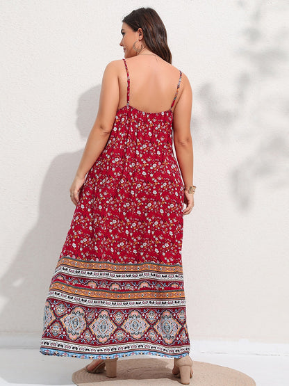 Ditsy Floral Maxi Cami Dress Backless Plus Size Women's Summer Elegant Large Hem Beach Dresses The Clothing Company Sydney