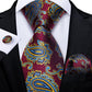 Designer Wedding Men's Tie Red  Solid Striped Paisley Neckties For Men Business Hanky Cufflinks Tie Set The Clothing Company Sydney