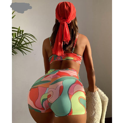 Print Strapped Swimwear Push Up Hollow Bottom One Piece Swimsuit Monokini Summer Beach Bathing Suit The Clothing Company Sydney