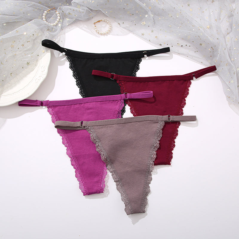 2 Pack Set G-String Cotton Mix Panties Low Waist thong Solid Underpants Comfortable Underwear Intimate Lingerie The Clothing Company Sydney