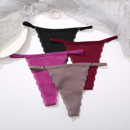 2 Pack Set G-String Cotton Mix Panties Low Waist thong Solid Underpants Comfortable Underwear Intimate Lingerie The Clothing Company Sydney