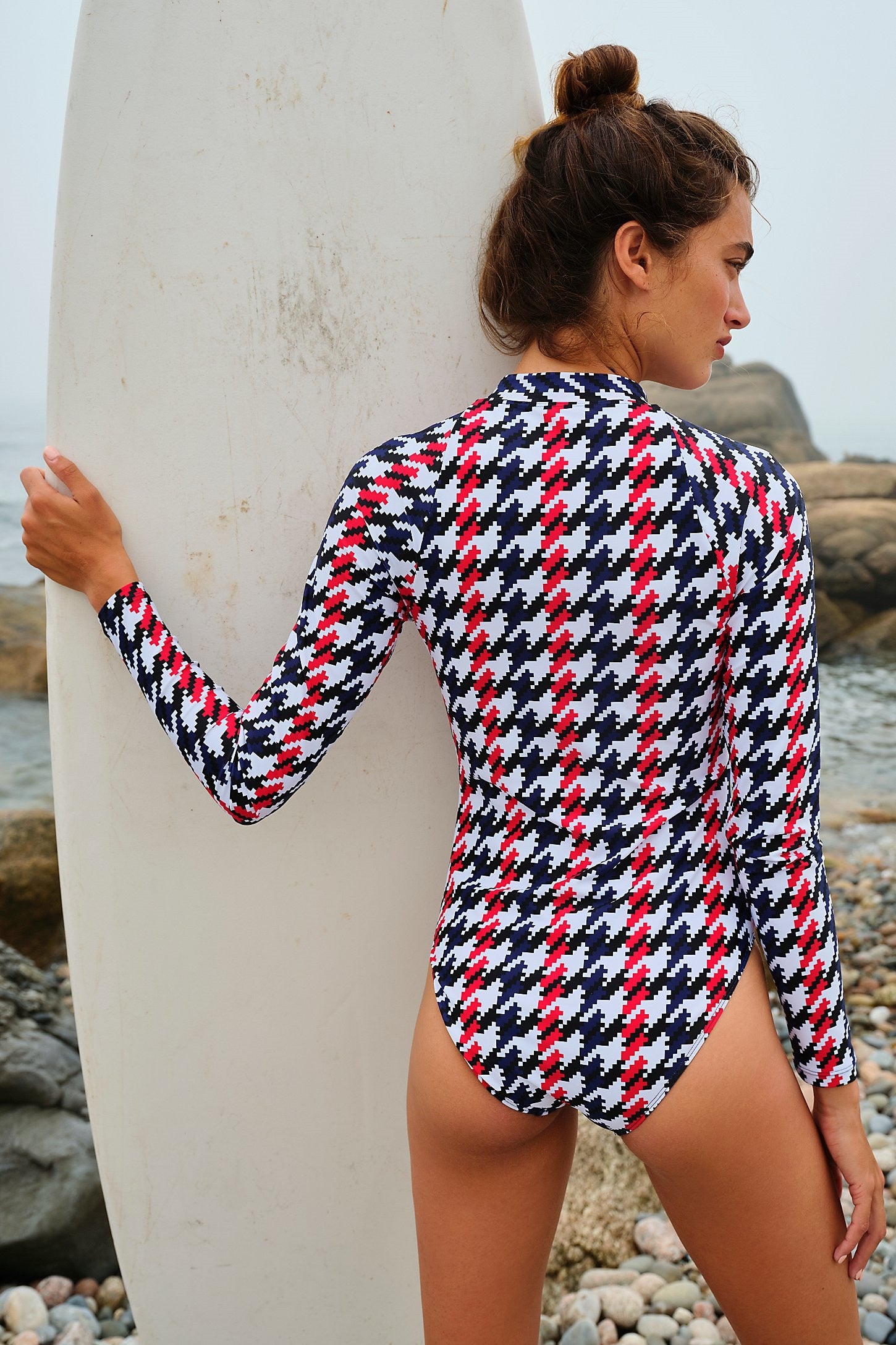 Print One Piece Swimsuit Long Sleeve Swimwear Women Bathing Suit Retro Swimsuit Vintage One-piece Surfing Swim Suits The Clothing Company Sydney