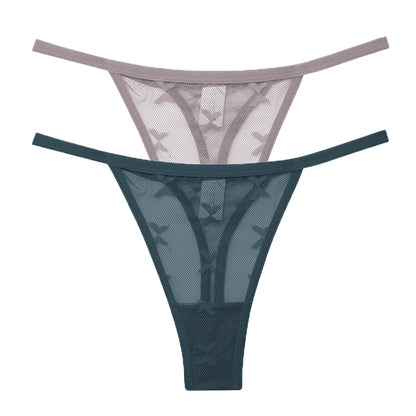 2 Pack Set Mesh Transparent Thong Women's Panties Underwear Seamless G-String Underpants Intimates Lingerie The Clothing Company Sydney