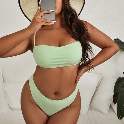 Ribbed Bikini Plus Size Swimsuit Push Up Bandeau Swimwear Low Waist Bikini Sets Bathing Suit Brazilian Beach Wear The Clothing Company Sydney