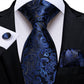 Classic 100% Silk Men's Ties 8cm Blue Plaid Dot Striped Business Necktie Handkerchief Wedding Party Tie Set The Clothing Company Sydney